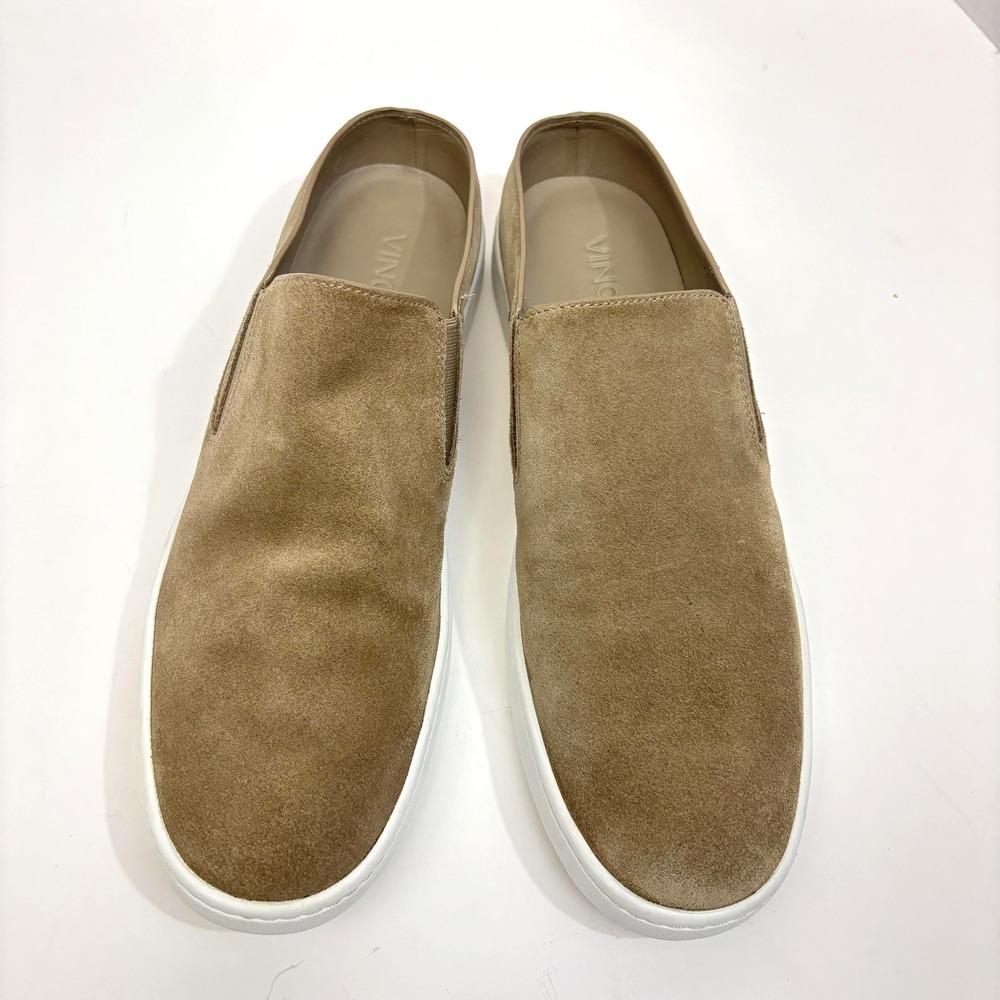 Vince Slip‎ On Suede Leather Shoes Womens Size 8 38 Beige Casual Flats Sneakers - Picture 3 of 14